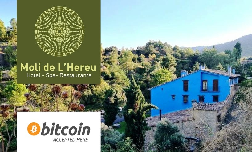 Aceptamos Bitcoin Hotel Moli del Hereu Rafales Matarraña